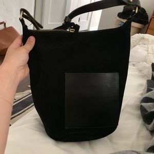 Clare V. Jeanne Tote Black Suede